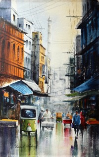 Zahid Ashraf, 20 x 30 Inch, Water Color on Paper, Cityscape Painting, AC-ZHA-003